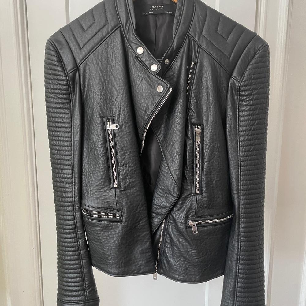 Leather Moto Jacket - Zara